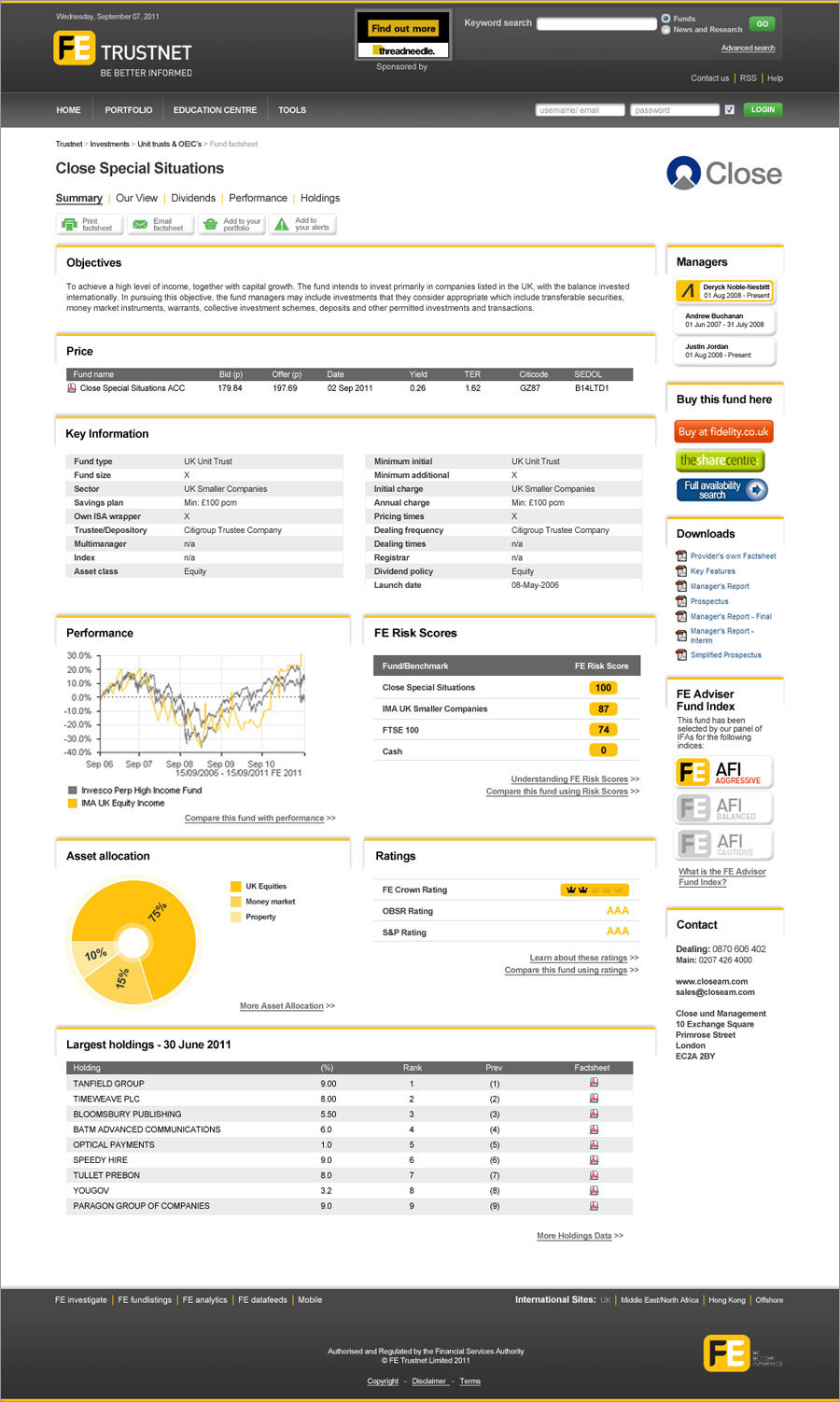 FE Trustnet New Factsheet Designs