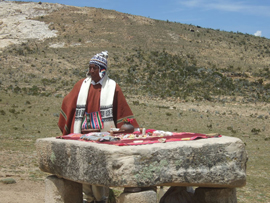 Bolivia Lake Titicaca Local Trader